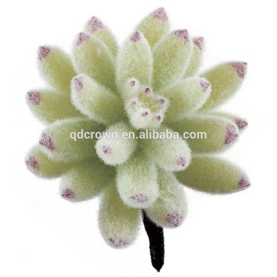 Wholesale 4 inch Artificial Echeveria Pick Flocked Agave Pick Purple Green Agave Plant Echeveria Setosa artificial succulent