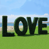 Wholesale Boxwood Letters Topiary Wire Frame Artificial Alphabets in Grass